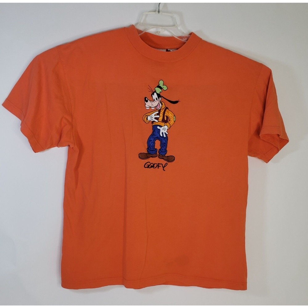 Men's Vintage 90s Disney Theme Park T shirt Embroidered Goofy  L/XL 48" Chest